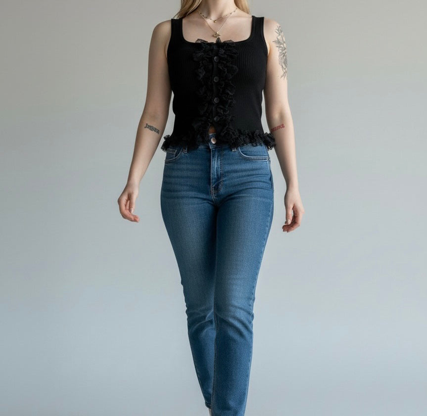 Arlette Lace Trim Top