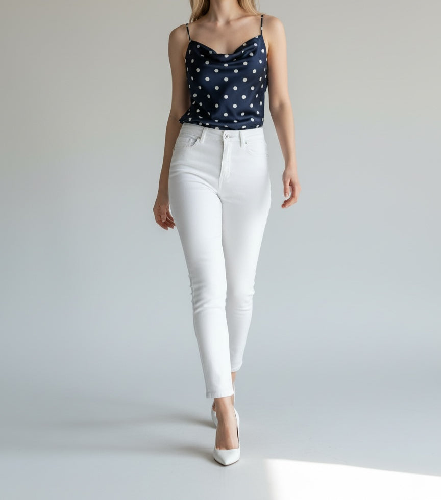 Polka Satin Top