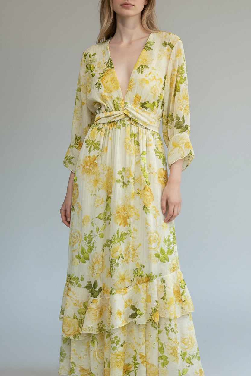 Yellow Blossom Maxi Dress