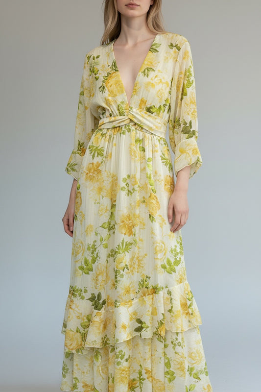 Yellow Blossom Maxi Dress