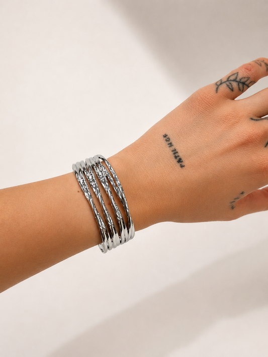 Silver Ripple Bracelet