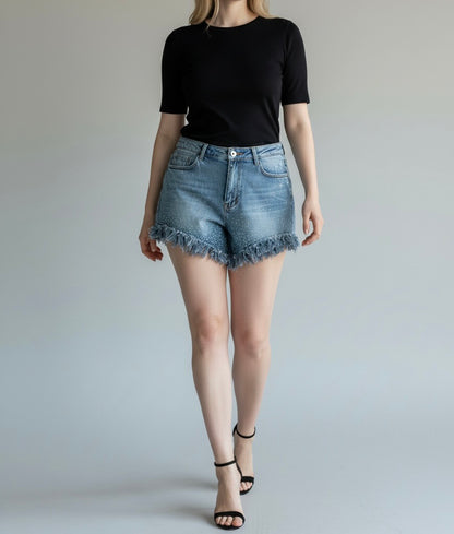 Crystal Denim Shorts