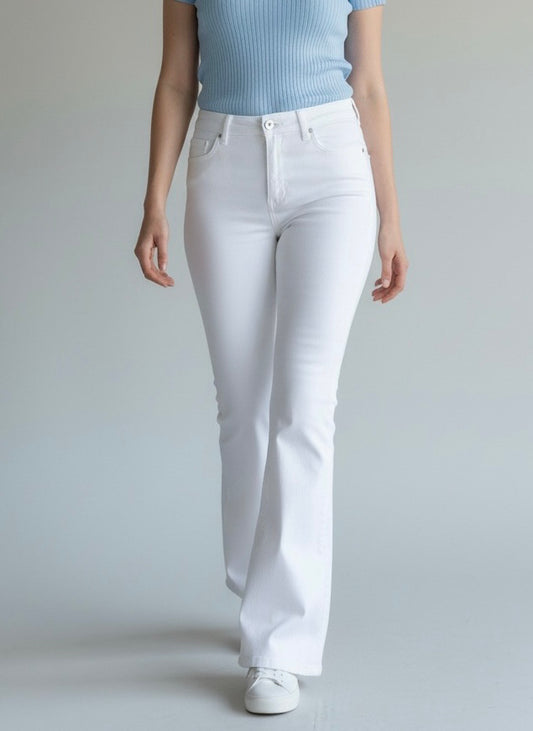 Harper White Flare Jeans