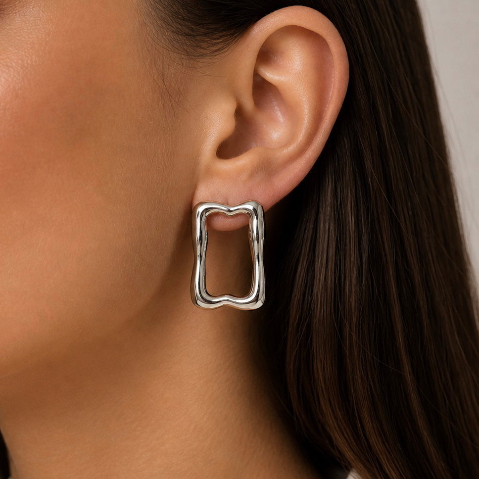 Silver Wave Earrings