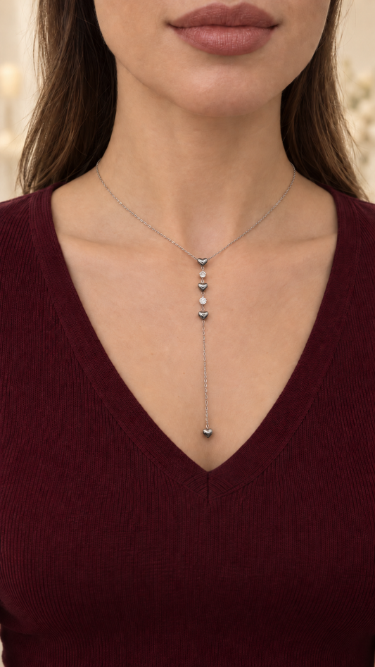 Amorette Heart Drop Necklace