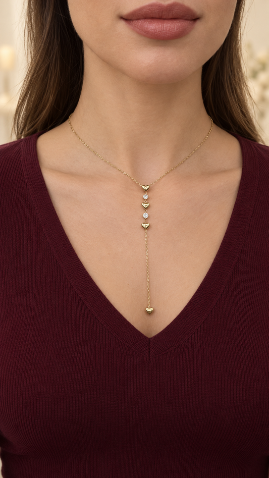 Amorette Heart Drop Necklace