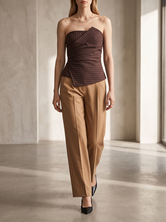 Valenne Strapless Pinstripe Top