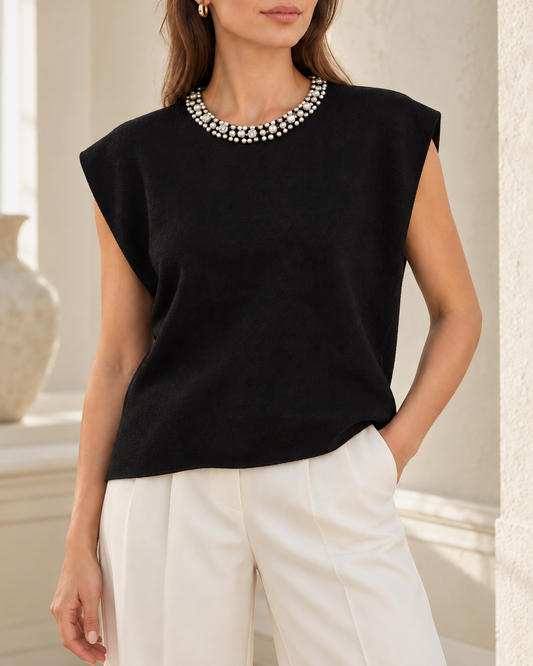 Perlisse Sleeveless Knit Top