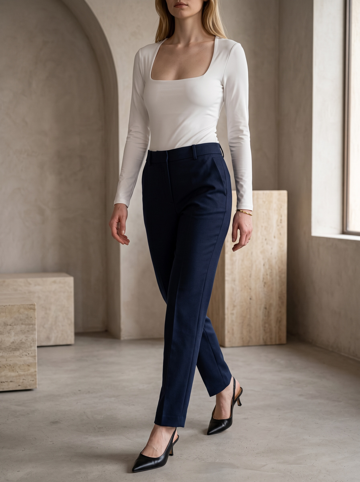 Solenne Square Neck Bodysuit
