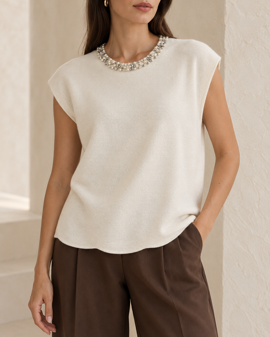 Perlisse Sleeveless Knit Top
