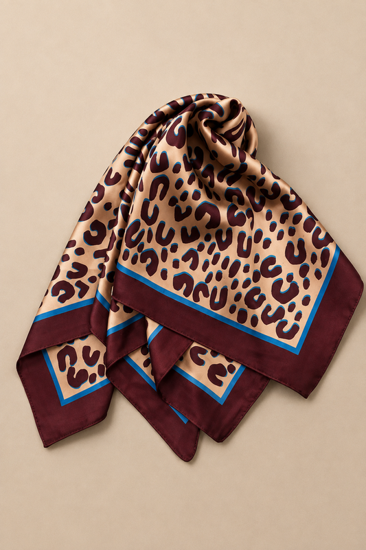 Leopard Bordeaux Scarf