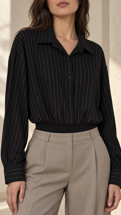 Vallorie Pinstripe Bodysuit
