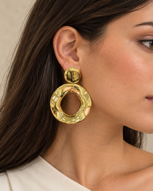 Aurevra Gold Statement Earrings
