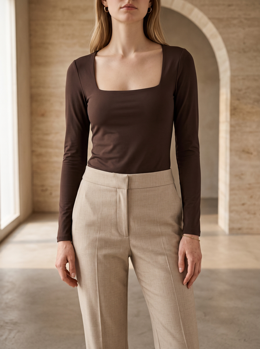 Solenne Square Neck Bodysuit